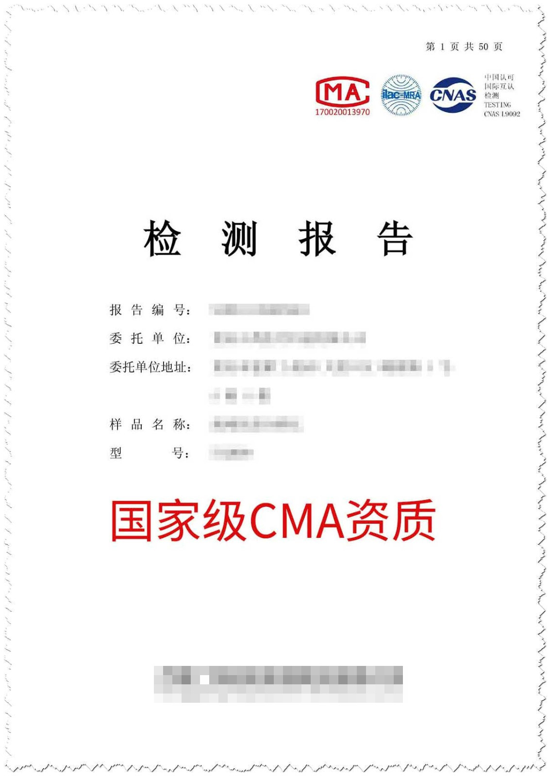 检验报告_国家级CMA资质